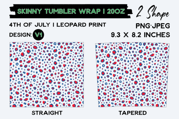 4th of July Leopard Skinny Tumbler 20Oz: Graphics & Crafts