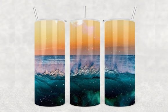 A Beach Tumbler Design as a Clean Blog Graphic for Crafts