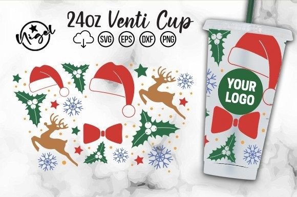 A Festive Full-Wrap Design for Crafts and Graphics