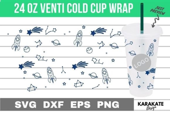 A Galaxy Space Cup Wrap: Graphics for Modern Handmade Crafts