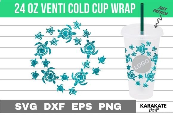 A Turtle Ring Venti Cup Wrap for Crafting & Graphic Projects