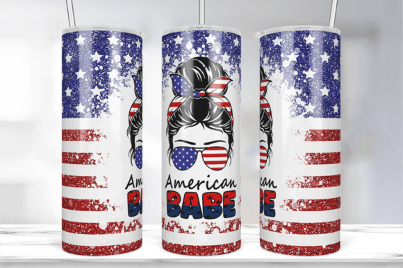 American Babe Tumbler Sublimation Design for Graphics & Crafts