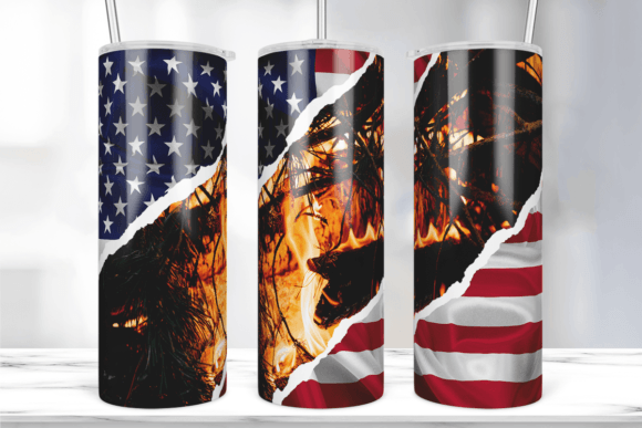 American Flag Camping Tumbler Wrap Graphics Review