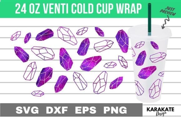Amethyst Venti Cup Wrap for Crafting & Branding