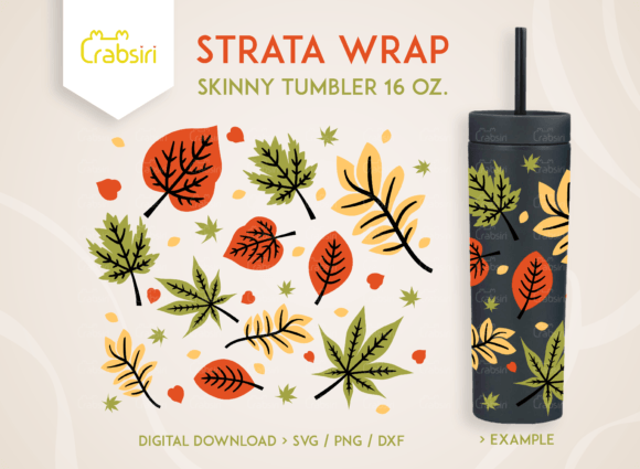 Autumn Leaf Embroidery for Your Favorite Tumbler Wrap