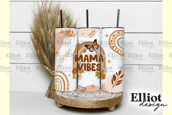 Boho Mama Vibes Tumbler PNG for Crafts & Graphics