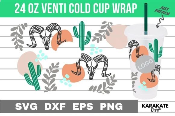 Bull Skull Mug Wrap: A Graphic for Rustic Crafts