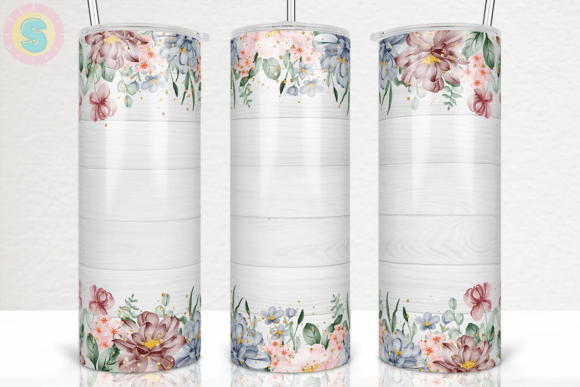 Crafting Brand Elegance with Wood Floral Tumbler Graphics