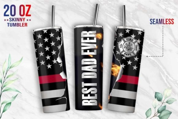 Evaluating the Firefighter Dad Tumbler Design for Embroidery