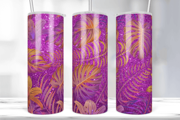 Floral Leaves Tumbler Graphics & Print Templates
