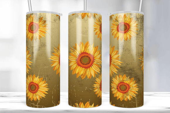 From Graphics to Print Templates: A Publisher's View of the Gold Crackle Sunflower Tumbler Wrap