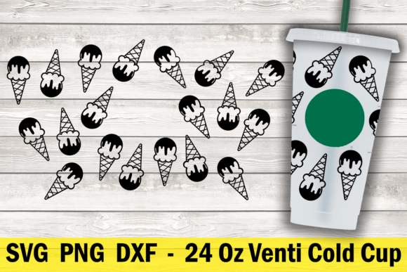 Ice Cream Cold Cup Wrap Graphics for Crafting Sweet Summer Creations
