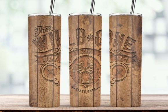 Inside the Wild One Brown Wood Tumbler Wrap Design