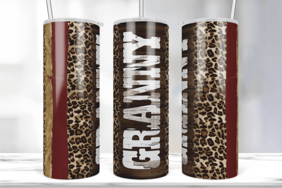 Leopard Mothers Grannny Tumbler Wrap for Graphics & Templates