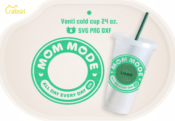 Mom Mode Cold Cup Design: A Graphic Asset for Crafts & Branding