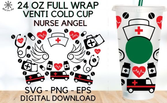 Nurse Angel Wrap Graphics for Crafters & Illustrations