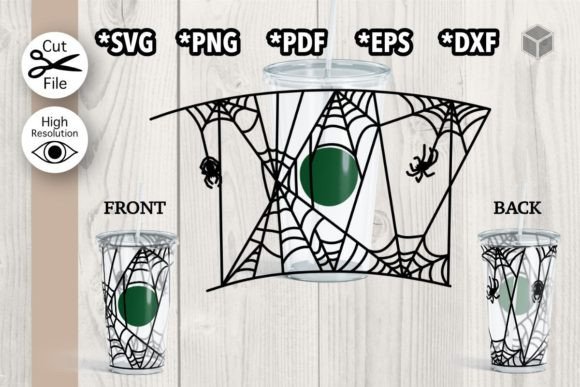 Spider Web Cup Wrap: Graphics & Graphic Templates