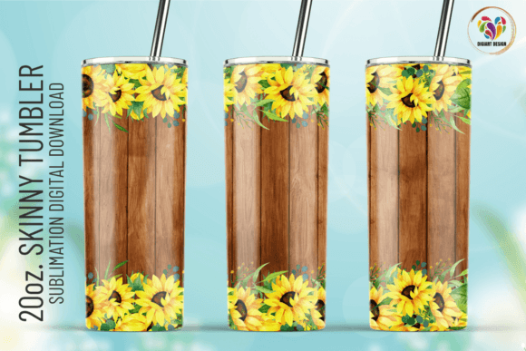 Sunflower 20 Oz Tumbler Wrap: Graphics & Print Templates