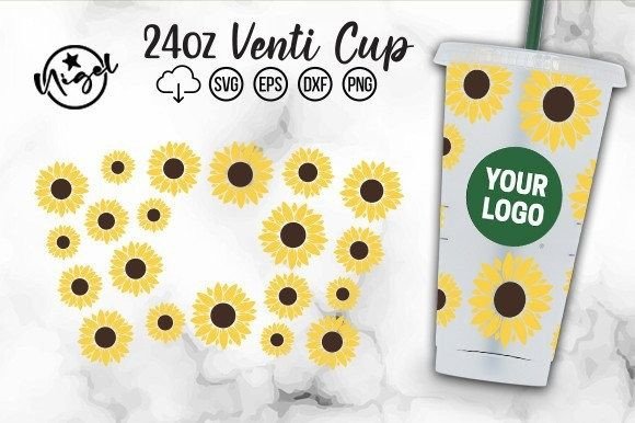 Sunflower Cold Cup: A Graphic Asset for Crafting Merchandise