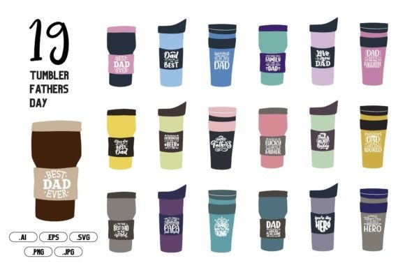 Tumbler Fathers Day Graphics for Craft & Brand Illustrations