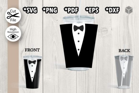 Tuxedo Cup Wrap Graphic Templates for Event Brands